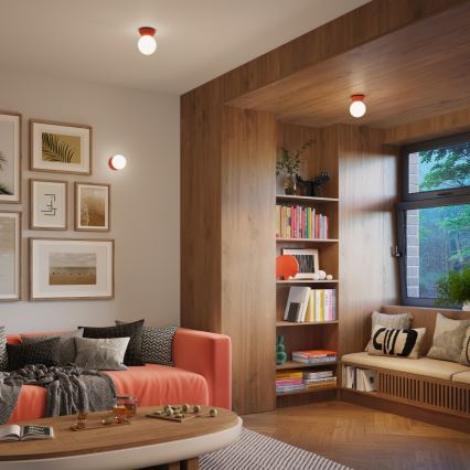 Lubinis vonios šviestuvas ZORI 1xG9/8W/230V Ø 12 cm IP44 rožinė