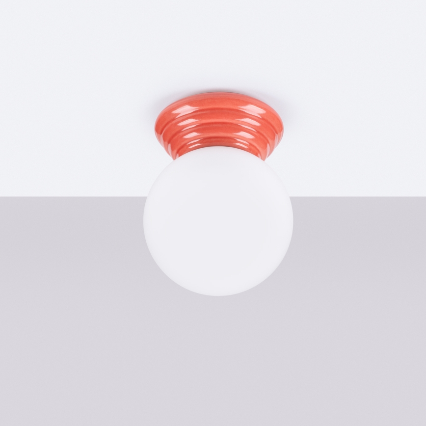 Lubinis vonios šviestuvas ZORI 1xG9/8W/230V Ø 12 cm IP44 rožinė