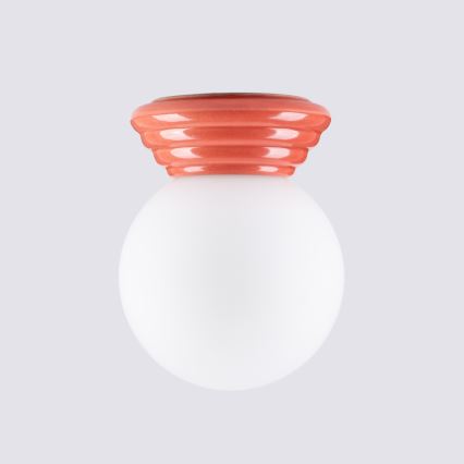 Lubinis vonios šviestuvas ZORI 1xG9/8W/230V Ø 12 cm IP44 rožinė