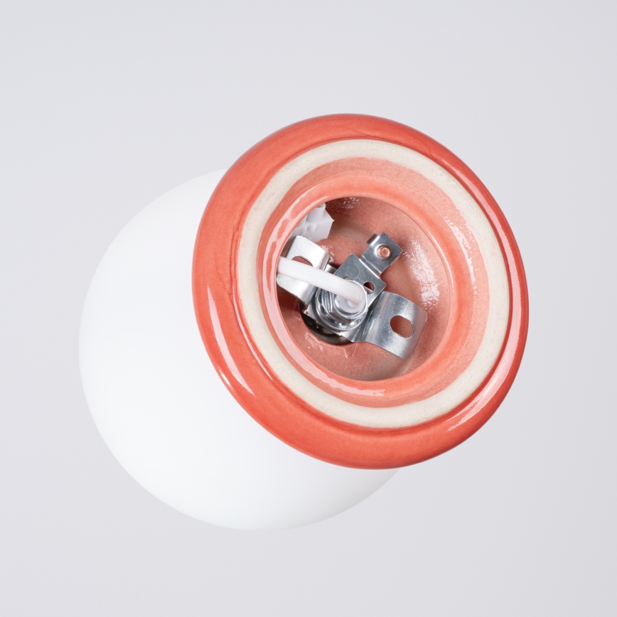 Lubinis vonios šviestuvas ZORI 1xG9/8W/230V Ø 12 cm IP44 rožinė