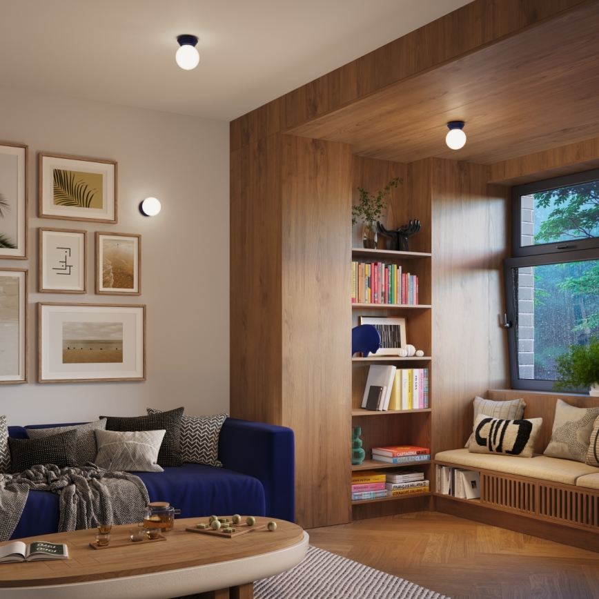 Vonios kambario lubinis šviestuvas ZORI 1xG9/8W/230V skersmuo 12 cm IP44 mėlynas