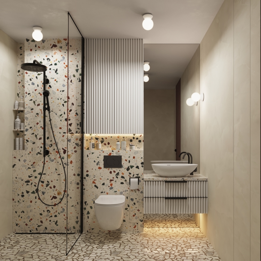 Vonios kambario lubinis šviestuvas ZORI 1xG9/8W/230V Ø 12 cm IP44 baltas