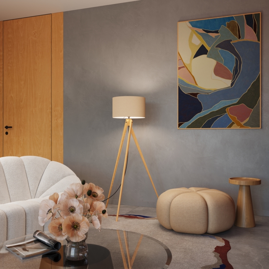 Grindinė lempa NATT 1xE27/15W/230V smėlio spalvos