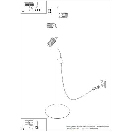 Pastatoma lempa KARBON 3xGU10/10W/230V balta