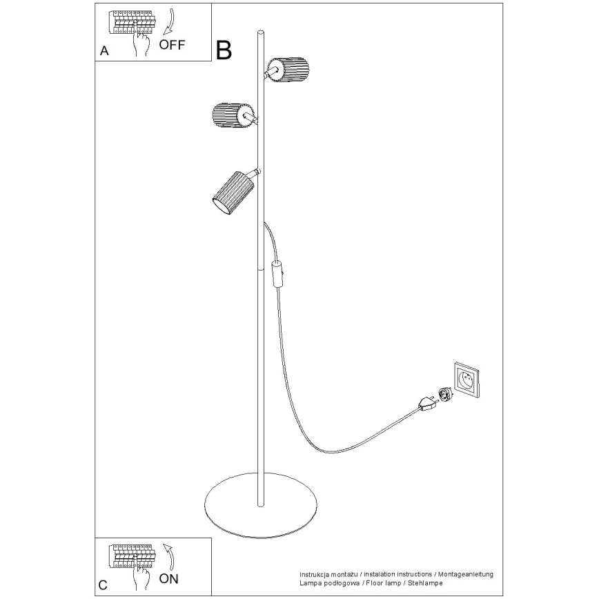 Pastatoma lempa KARBON 3xGU10/10W/230V balta
