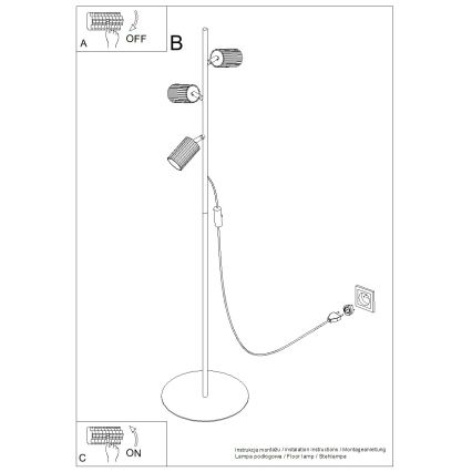 Pastatoma lempa KARBON 3xGU10/10W/230V žalia