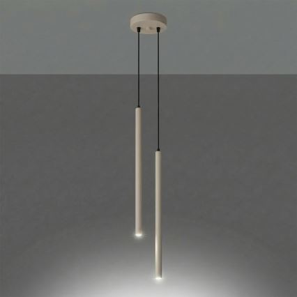 Pakabinamas šviestuvas su laidu PASTELO 2xG9/8W/230V taupe