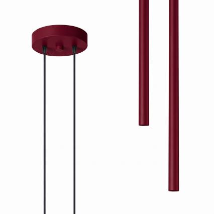 Pakabinamas šviestuvas su laidu PASTELO 2xG9/8W/230V raudonas