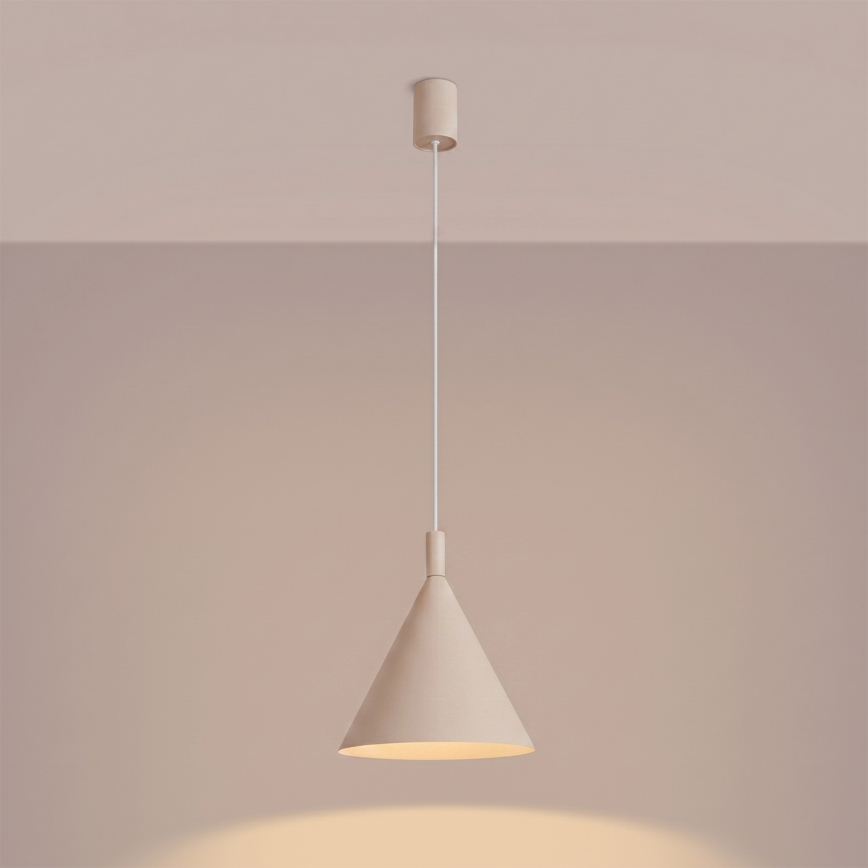 Pakabinamas šviestuvas su laidu NOX 1xE27/15W/230V kreminės spalvos