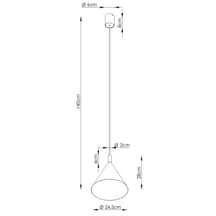 Pakabinamas šviestuvas su laidu NOX 1xE27/15W/230V kreminės spalvos