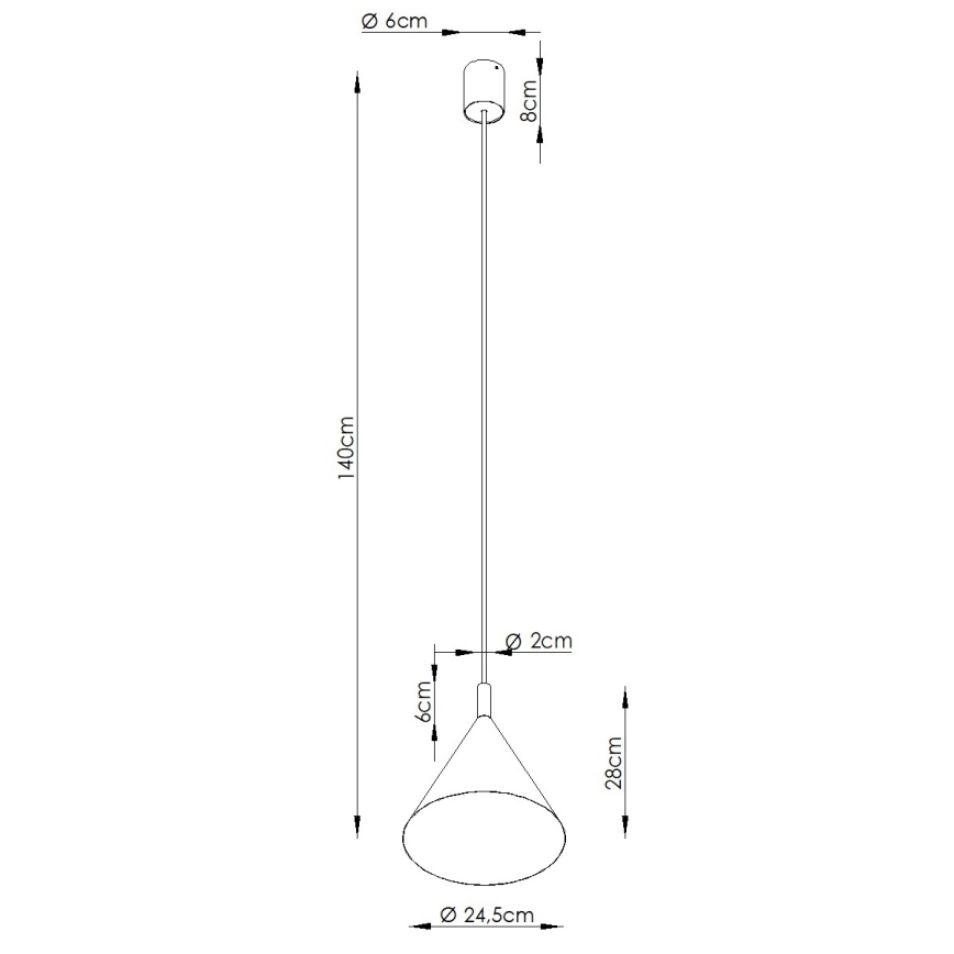 Pakabinamas šviestuvas su laidu NOX 1xE27/15W/230V kreminės spalvos