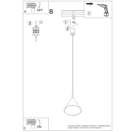 Pakabinamas šviestuvas su laidu NOX 1xE27/15W/230V kreminės spalvos