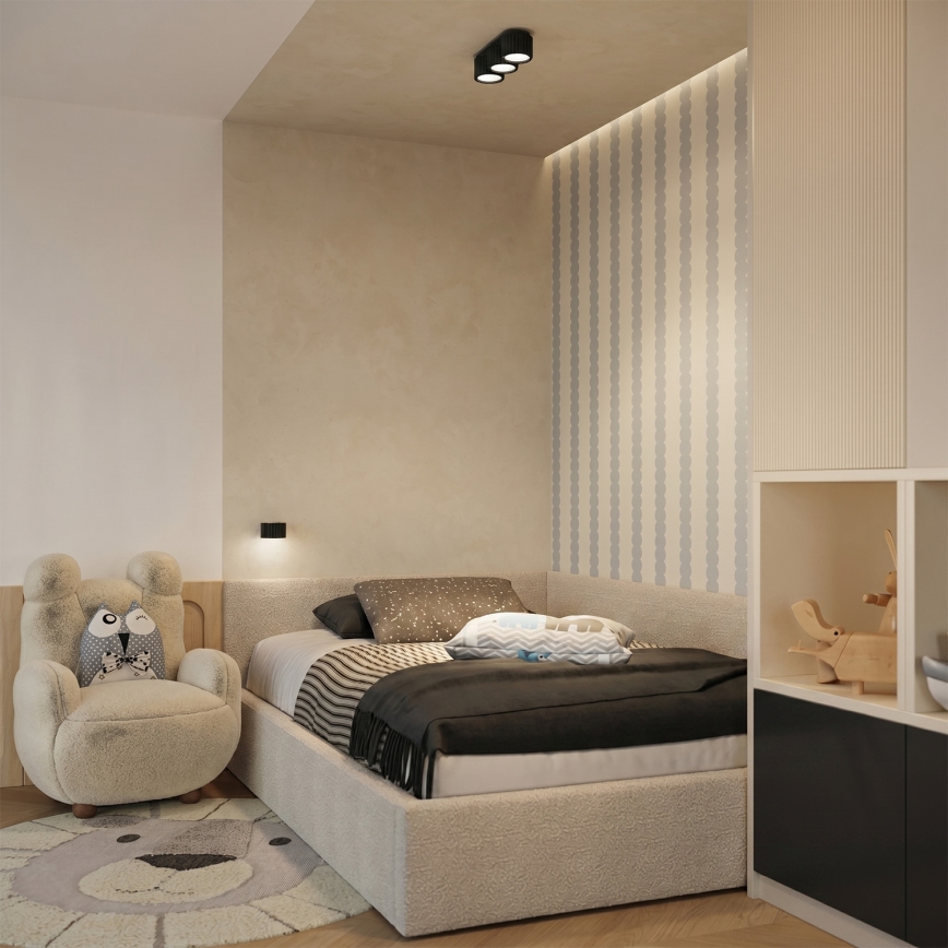 Sieninis šviestuvas AURA 1xGX53/10W/230V juodas