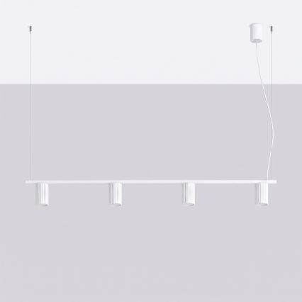 Pakabinamas šviestuvas su laidu KARBON 4xGU10/10W/230V baltas