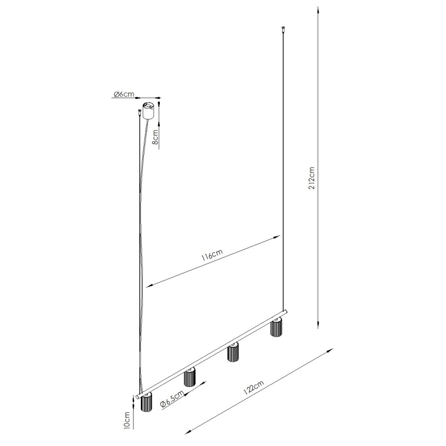 Pakabinamas šviestuvas ant laido KARBON 4xGU10/10W/230V, kreminės spalvos