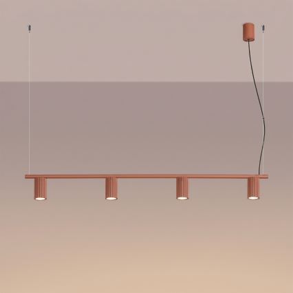 Pakabinamas šviestuvas su laidu KARBON 4xGU10/10W/230V oranžinis
