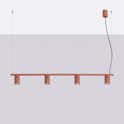 Pakabinamas šviestuvas su laidu KARBON 4xGU10/10W/230V oranžinis