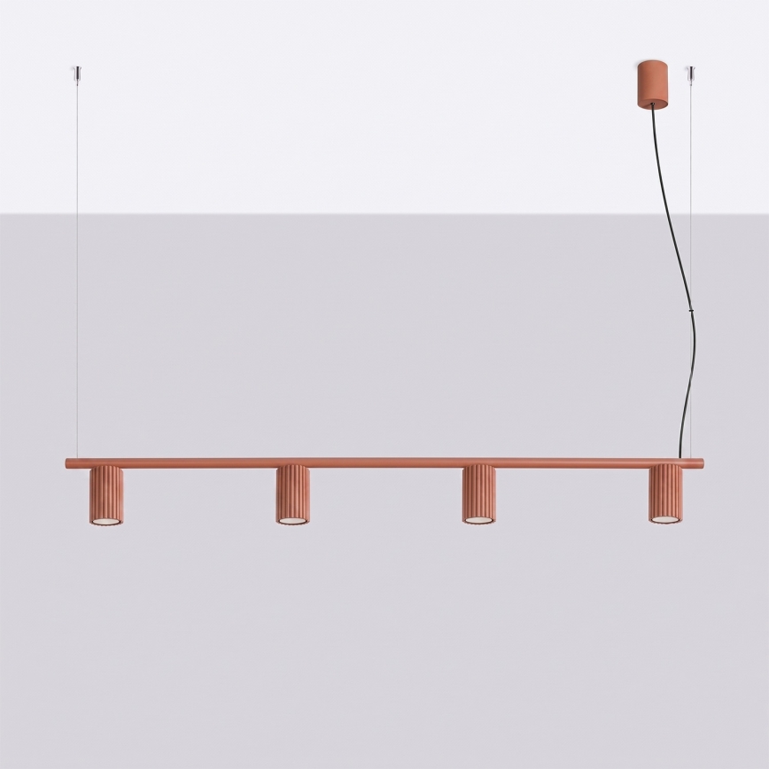 Pakabinamas šviestuvas su laidu KARBON 4xGU10/10W/230V oranžinis