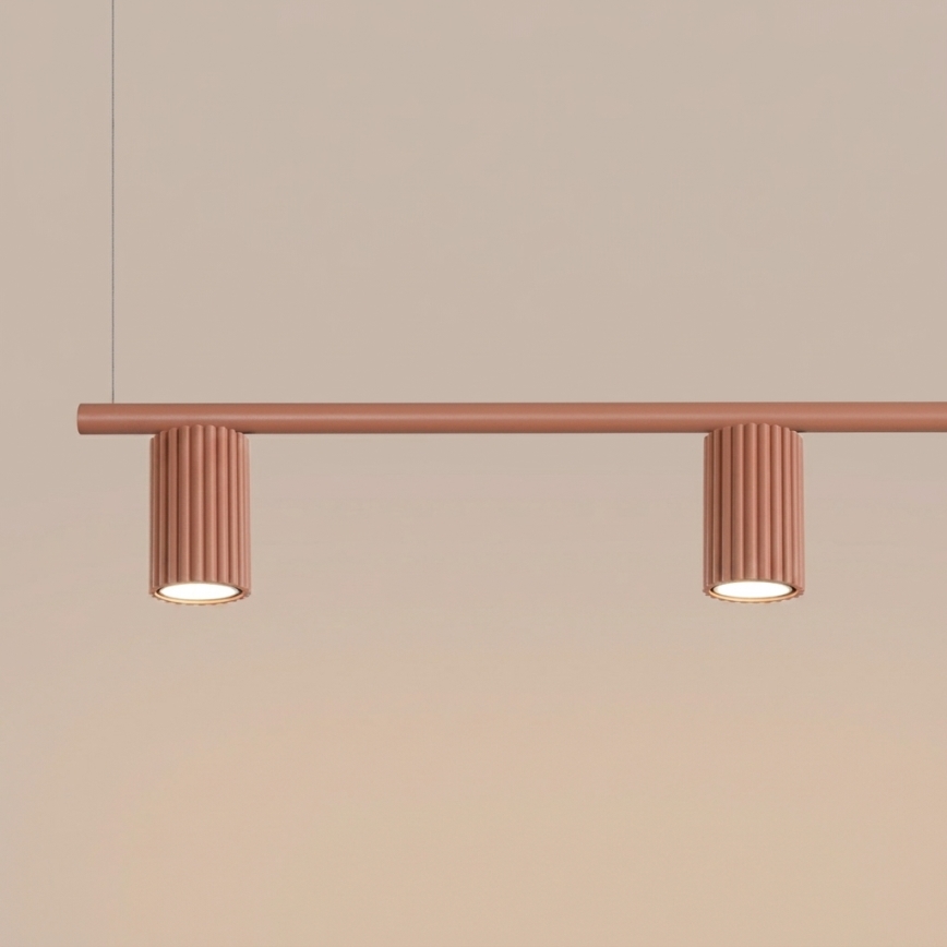 Pakabinamas šviestuvas su laidu KARBON 4xGU10/10W/230V oranžinis