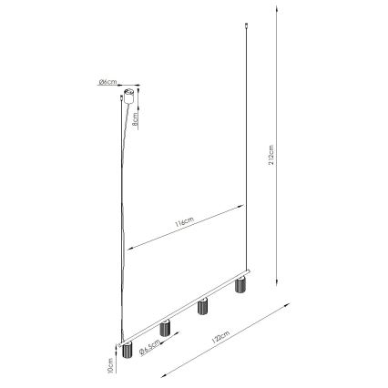 Pakabinamas šviestuvas su laidu KARBON 4xGU10/10W/230V oranžinis