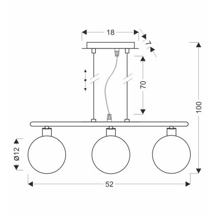 SOMUL 3xG9/20W/230V rūkyta juoda liustra