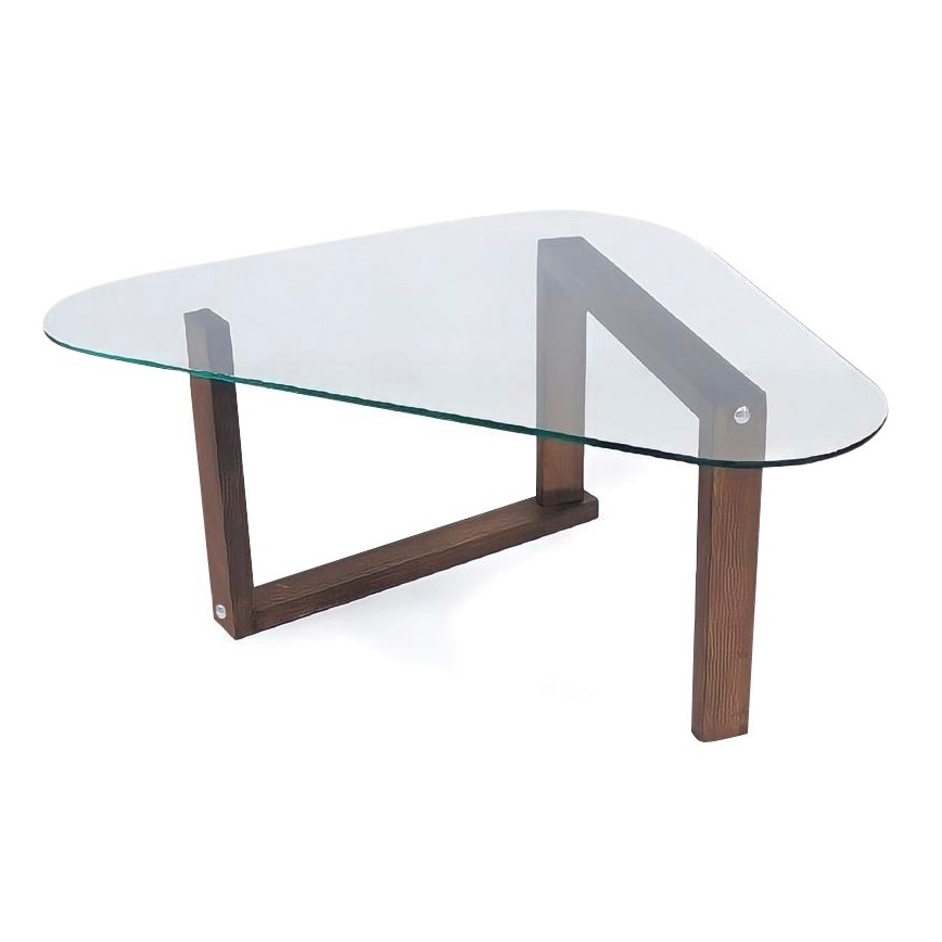 Šoninis staliukas CAM 41x96 cm ruda/permatoma