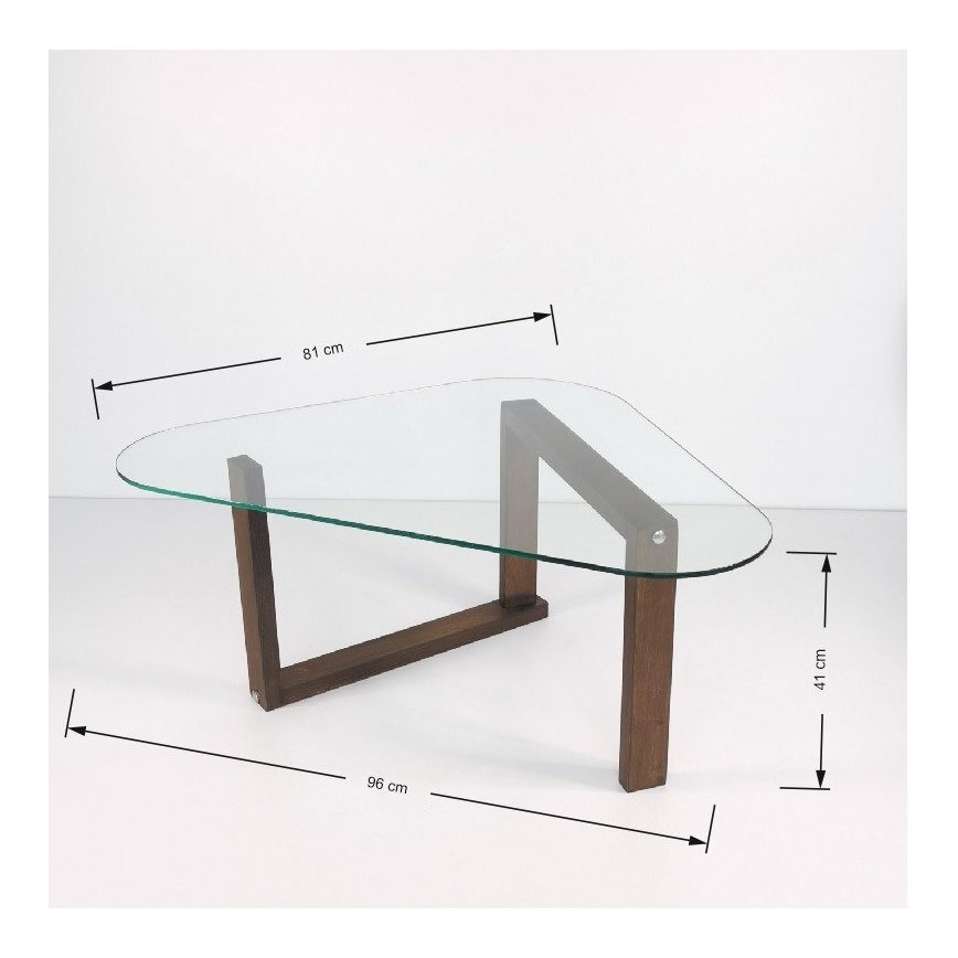 Šoninis staliukas CAM 41x96 cm ruda/permatoma