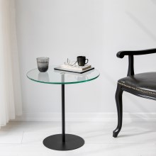 Šoninis staliukas CHILL 50x50 cm juoda/permatoma