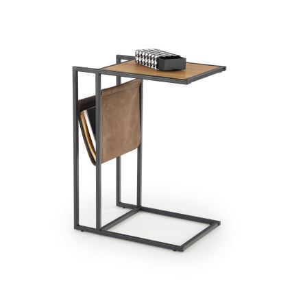 Šoninis staliukas COMPACT 65x47 cm juoda/ruda