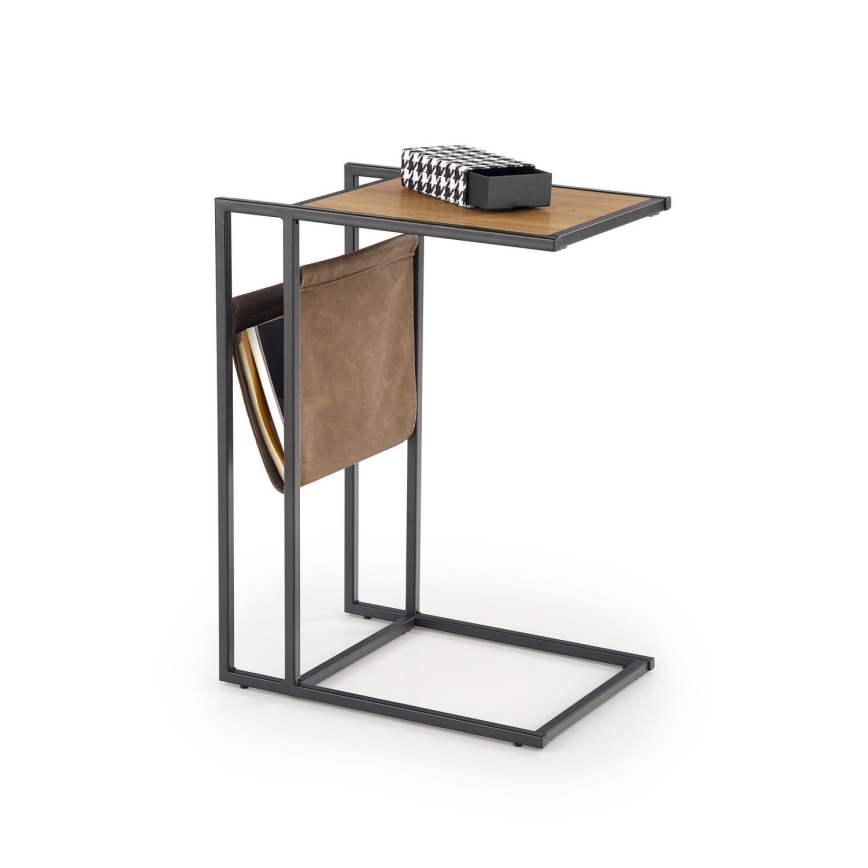 Šoninis staliukas COMPACT 65x47 cm juoda/ruda