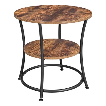 Šoninis staliukas ELDUR ruda/juoda