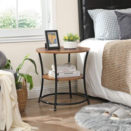 Šoninis staliukas ELDUR ruda/juoda