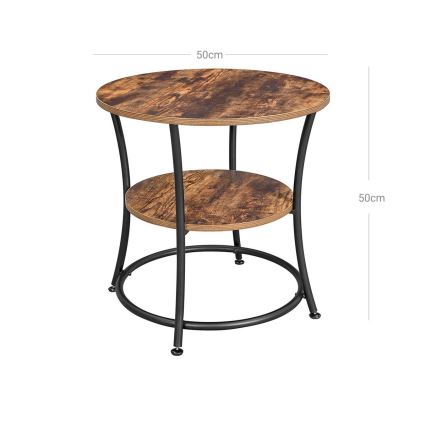 Šoninis staliukas ELDUR ruda/juoda