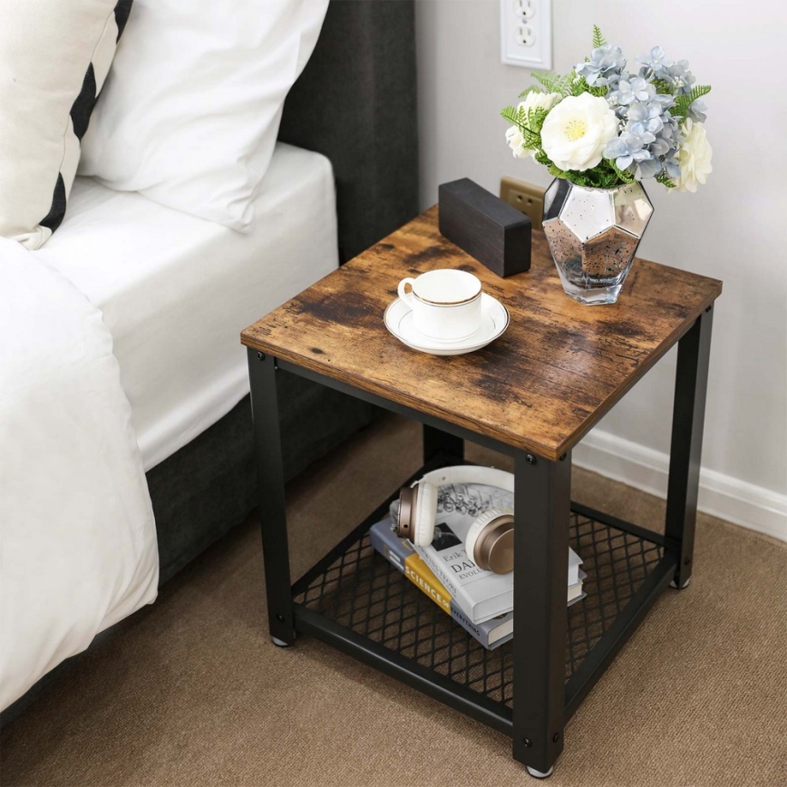 Šoninis staliukas ELDUR ruda/juoda