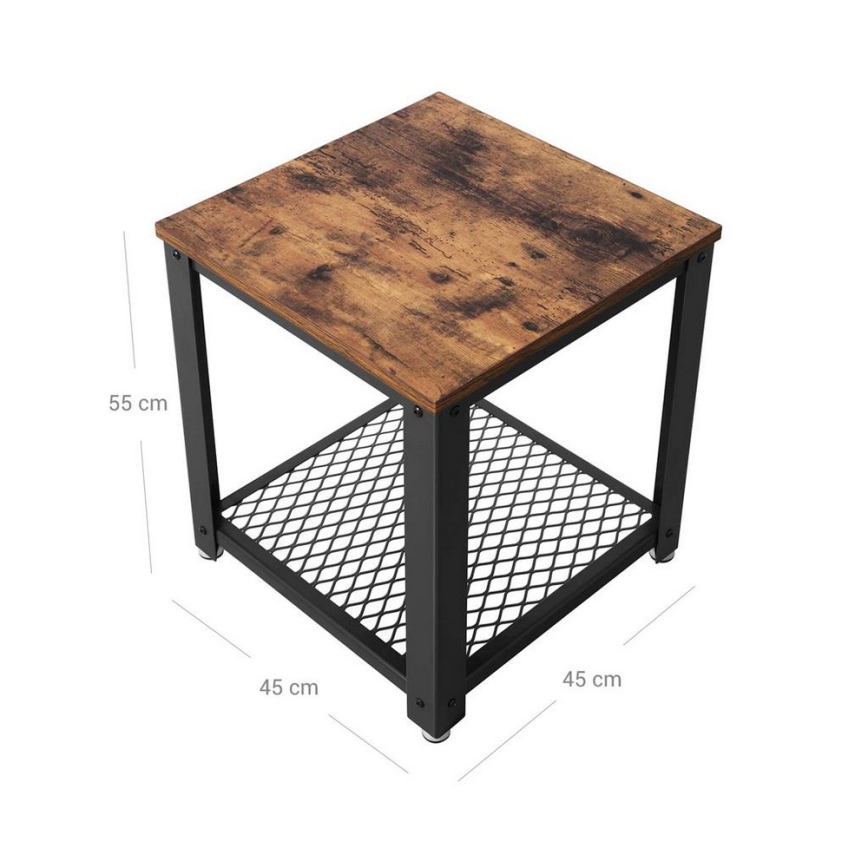 Šoninis staliukas ELDUR ruda/juoda