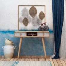 Šoninis staliukas LAWEN 88x100 cm smėlio/pilkos spalvos