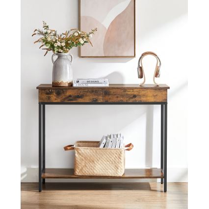 Šoninis staliukas LUVOR rudos/juodos spalvos