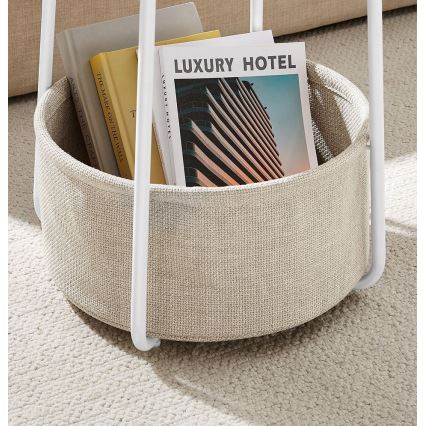 Šoninis staliukas NOIRA baltas/šviesiai rudas