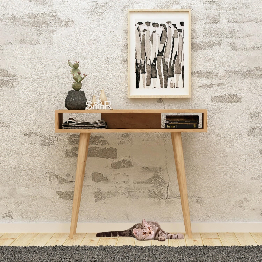 Šoninis staliukas OTTOKE 83,6x100 cm rudos spalvos