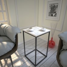 Šoninis staliukas PURE 62x35 cm balta/juoda
