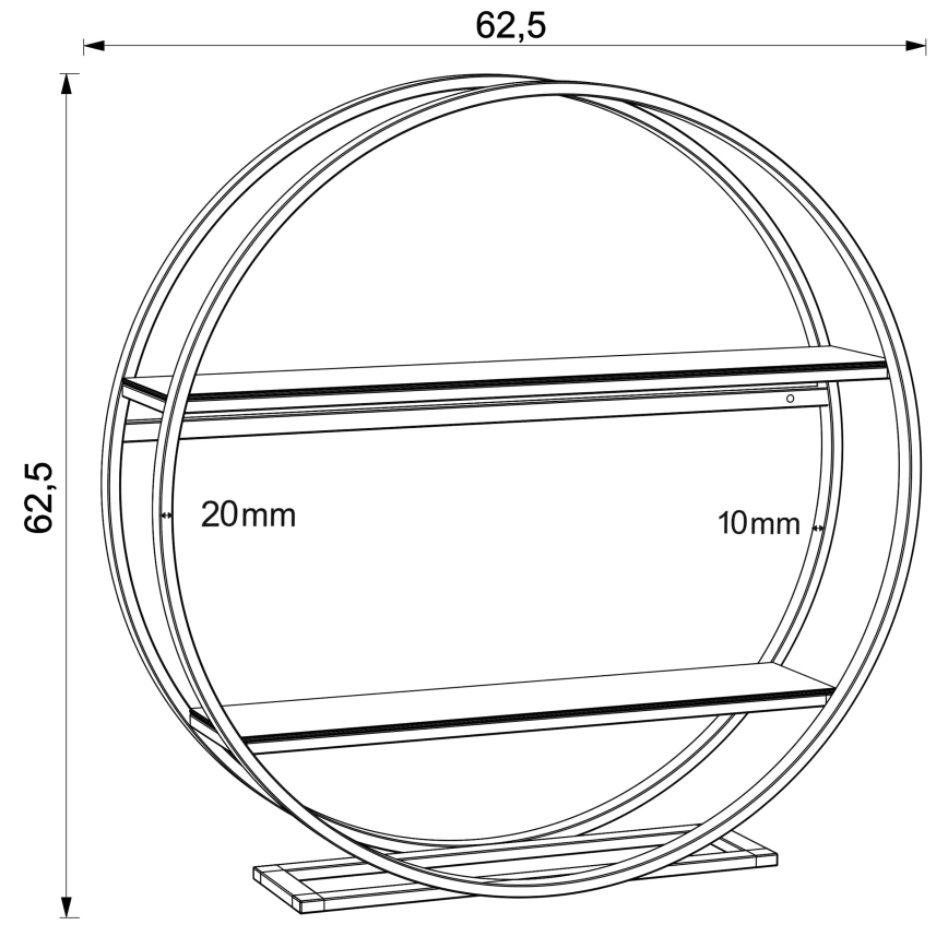 Šoninis staliukas SHELF diametras 62,5 cm ąžuolas