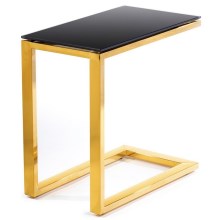 Šoninis staliukas STIVAR 51x50 cm auksinis/juodas