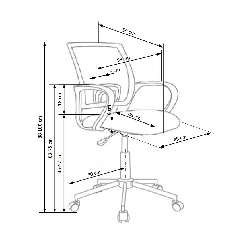 Spalvinga biuro kėdė SIRAQ