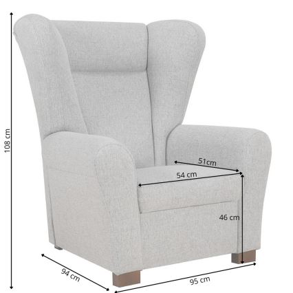 Sparnuotas fotelis VIVA, rudas