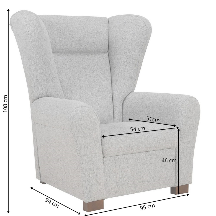 Sparnuotas fotelis VIVA, rudas