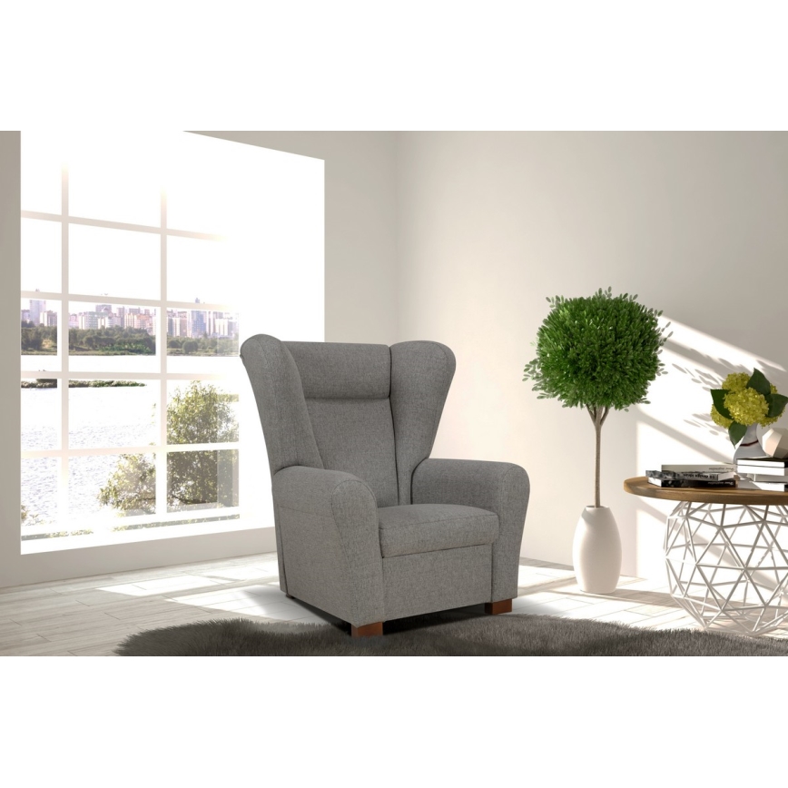 Sparnuotasis fotelis VIVA tamsiai pilkas