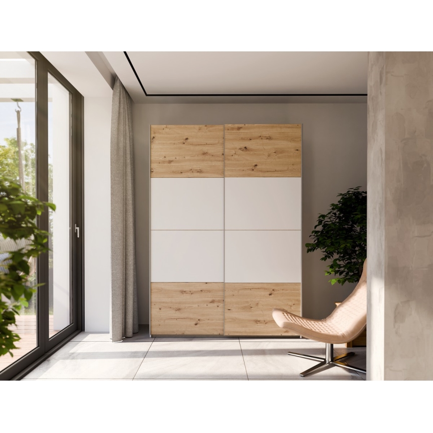 Spinta KARO 150x210 cm balta/ąžuolas artisan