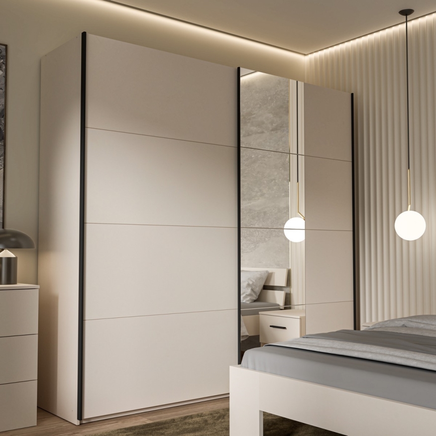 Spinta su veidrodžiu ODEN 220x210 cm smėlinė