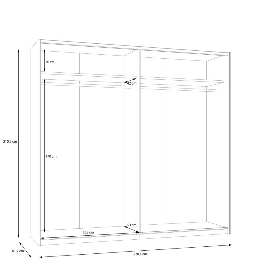 Spinta su veidrodžiu ODEN 220x210 cm smėlinė
