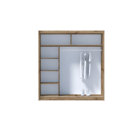 Spinta su veidrodžiu SABRINA 203x215 cm, ąžuolo woltan spalvos